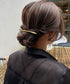 バレッタレディース ヘアアクセサリー レディース ヘアアクセ バーバレッタ メタル シンプル 上品 大人かわいい 韓国風 オフィス 通勤 デイリー ゴールド 95FASHI-004