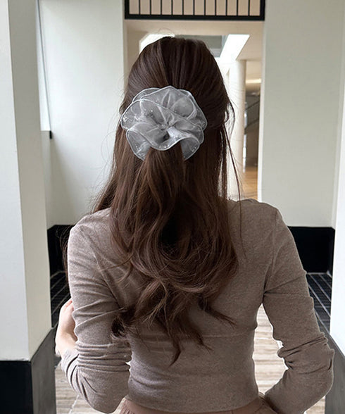 上品ボリュームシュシュヘアゴム シュシュ ヘアゴム ヘアアクセサリー まとめ髪 大人可愛い 韓国ファッション きれいめ 髪飾り ポニーテール 女子会 95FASHI-013