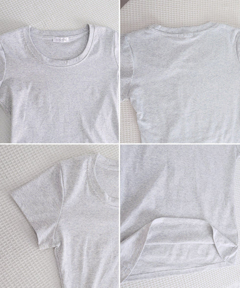 半袖tシャツ レディース 韓国風 ラウンドネックTシャツ 半袖トップス 柔らか素材 肌触り抜群 細見えトップスきれいめカジュアル 春夏新作トレンドアイテム 95DUANXIU-001