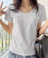 半袖tシャツ レディース 韓国風 ラウンドネックTシャツ 半袖トップス 柔らか素材 肌触り抜群 細見えトップスきれいめカジュアル 春夏新作トレンドアイテム 95DUANXIU-001