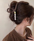大人カジュアル パール バンスクリップ ヘアアクセサリー 韓国風 上品キレイめ まとめ髪 アップヘア オフィス デート 大人可愛い レディース髪留め 95FASHI-006