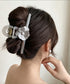 バンスクリップ 大きめ ヘアアクセサリー 透明艶感 パールヘアクリップ シンプル上品 ヘアアクセサリー 大ぶり花モチーフ オフィス シンプル髪留め 95FASHI-010