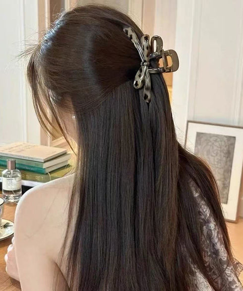 バンスクリップ 大きめ ヘアアクセサリー ヒョウ柄 リボンクリップ カジュアル リボン髪留め デイリー ヘアアクセサリー 小物 誕生日 プレゼント 95FASHI-011