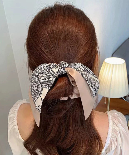 リボンスカーフシュシュ まとめ髪ヘアゴム シュシュ ヘアゴム ヘアアクセサリー まとめ髪 韓国ファッション きれいめ 大人可愛い 髪飾り 結婚式 プチプラ 簡単 95FASHI-012