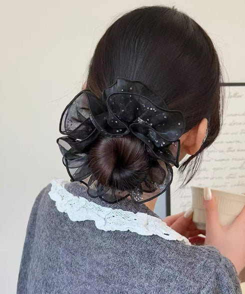 上品ボリュームシュシュヘアゴム シュシュ ヘアゴム ヘアアクセサリー まとめ髪 大人可愛い 韓国ファッション きれいめ 髪飾り ポニーテール 女子会 95FASHI-013