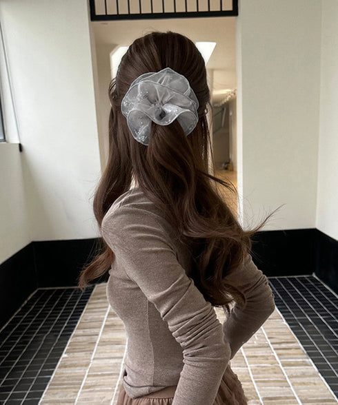 上品ボリュームシュシュヘアゴム シュシュ ヘアゴム ヘアアクセサリー まとめ髪 大人可愛い 韓国ファッション きれいめ 髪飾り ポニーテール 女子会 95FASHI-013