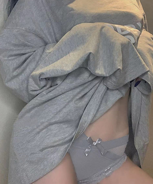 透け感リボンショーツ レディース下着 セクシーショーツ女 透け感 レース フルバックショーツ お泊り下着 勝負下着 記念日 蒸れない 綿クロッチ 単品 95NK-002