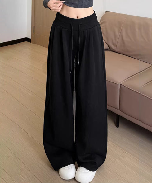スウェットパンツハイウエストワイドパンツ レディース ウエストゴム イージーパンツ ゆったりリラックスパンツ カジュアル 楽ちんパンツ ダンス練習着ズボン 韓国風 96JIXING-004