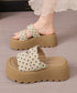 厚底サンダル ドット柄ミュールサンダル夏 レディース クロスストラップ コンフォートサンダル 大人カジュアルフラットサンダル 歩きやすい リゾート旅行くつ美脚脚長 96JIANLONG-004