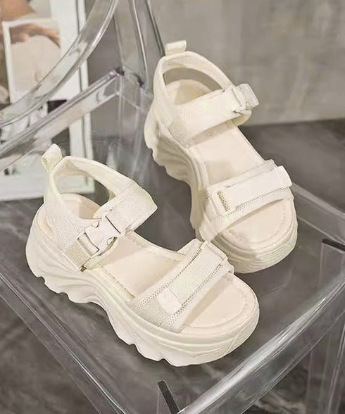 厚底スポーツサンダル 波形ソールスポサン ダブルベルト コンフォートサンダル軽量 マジックテープ 美脚脚長スニーカーサンダルお洒落夏靴疲れにくい プラットフォーム 96JIANLONG-006