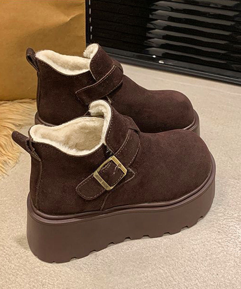厚底ムートンブーツボアショートブーツ防寒