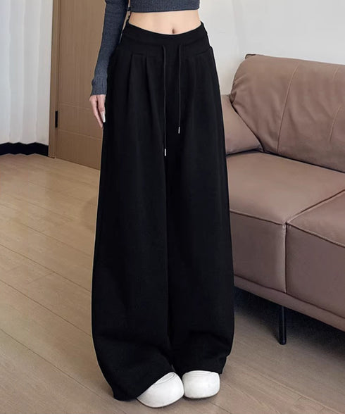 スウェットパンツハイウエストワイドパンツ レディース ウエストゴム イージーパンツ ゆったりリラックスパンツ カジュアル 楽ちんパンツ ダンス練習着ズボン 韓国風 96JIXING-004