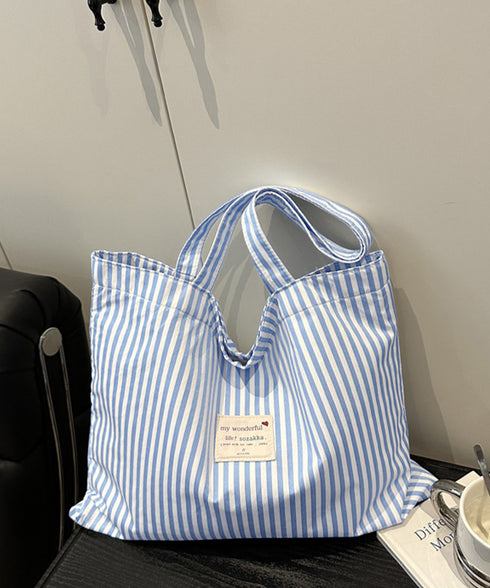 配色ストライプトートバッグ大容量韓国風鞄 レディース ワッペンタグ軽量サブバッグ A4収納 通勤通学トート おしゃれ ロゴタグ肩掛けバッグ 折りたたみ鞄旅行バッグ 96KZHUO-001