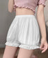 三分丈ペチパンツ裾フリル かぼちゃパンツ 春夏ペチコートショートパンツレディース ウエストゴムタップパンツ チラ見え防止インナーパンツ またずれ防止バルーンパンツ 97KZ-002