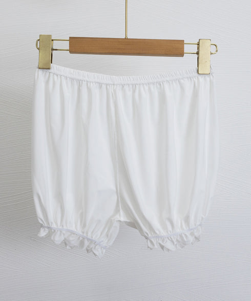 三分丈ペチパンツ裾フリル かぼちゃパンツ 春夏ペチコートショートパンツレディース ウエストゴムタップパンツ チラ見え防止インナーパンツ またずれ防止バルーンパンツ 97KZ-002