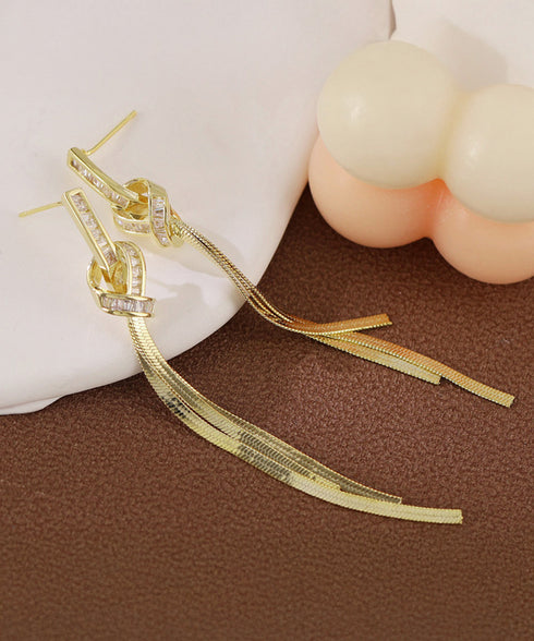 韓国風ロングチェーンピアス 揺れるピアス ラインストーンピアスレディース 大人かわいいノットピアス ツイストピアスぶら下がり キラキラ華奢ピアス ゴージャスピアス 97SHIPIN-001