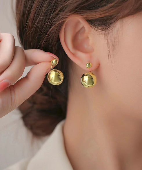 メタルボールピアス きれいめ 一粒ピアス 大人可愛いスタッドピアスレディース 韓国風シンプルピアスお洒落 オフィスカジュアルピアス高見え 丸玉ピアス上品清楚耳飾り 97SHIPIN-002