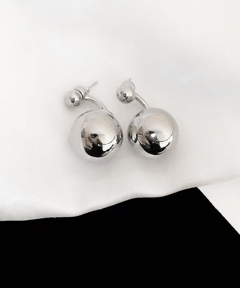 メタルボールピアス きれいめ 一粒ピアス 大人可愛いスタッドピアスレディース 韓国風シンプルピアスお洒落 オフィスカジュアルピアス高見え 丸玉ピアス上品清楚耳飾り 97SHIPIN-002