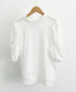 韓国風tシャツ レディース 半袖 お洒落 きれいめトップス春夏 シンプルtシャツ ボリューム袖カットソー バルーンスリーブブラウス クルーネックtシャツカジュアル 97SY-001