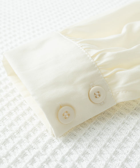 ラッフルブラウス韓国風 レディース 長袖 大人可愛いブラウスボリューム袖 フェミニントップス春夏秋 フォーマルブラウス華やか オフィスカジュアル 幼稚園入園式服装 97SY-004