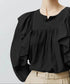 ラッフルブラウス韓国風 レディース 長袖 大人可愛いブラウスボリューム袖 フェミニントップス春夏秋 フォーマルブラウス華やか オフィスカジュアル 幼稚園入園式服装 97SY-004