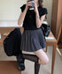 フレンチスリーブサマーニットトップス夏服 透かし編みニットレディースきれいめ 大人可愛いニットソーおしゃれ ローゲージニット ラウンドネック ニット透け感トップス 97SY-015