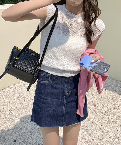 フレンチスリーブサマーニットトップス夏服 透かし編みニットレディースきれいめ 大人可愛いニットソーおしゃれ ローゲージニット ラウンドネック ニット透け感トップス 97SY-015