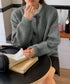 韓国風トグルボタンニットカーディガン秋冬 暖かいカーディガンレディース長袖 ドロップショルダー前開きニットトップス オフィスカジュアルカーディガンきれいめセーター 97SY-016
