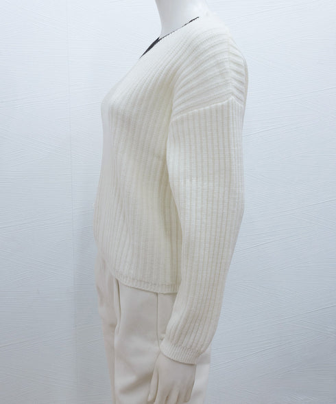 Vネックリブニットトップス 暖かいニット レイヤードニットレディース韓国風 きれいめトップス秋冬服 サイドドローストリングニットおしゃれ ニットセーター大人可愛い 97SY-018