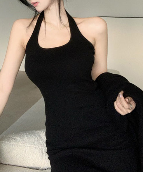 薄手スウェット上下春夏セットアップ韓国風 フード付きVネックトレーナーレディースドロップショルダー ホルターネックロングワンピース サイドスリットワンピースお洒落 97TAOZH-002
