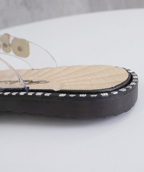 ビジュートングサンダル大人可愛いスリッパ 韓国風ぺたんこサンダルきれいめ 歩きやすいサンダル レディース 疲れないラインストーンサンダル 痛くないフラットシューズ 97XIE-001