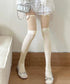 異素材切替 ロングソックス レディース 美脚脚長ソックス 大人可愛いハイソックス 韓国風 無地ソックス 膝上丈靴下 春秋 通勤通学 婦人靴下 薄手シアーソックス 98JIPSL-001