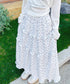 フリルティアード 小花柄 ロングスカート レディース ティアードスカート きれいめ 体型カバースカート着やせ 大人可愛い新作ハイウエストスカート 裏地付きスカート 98JLIY-001