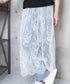 ロング丈 チュールスカート シースルー 透け感 レーススカート 重ね着 ハイウエスト 大人可愛いボトムスレディース おしゃれ レイヤードスカート オールシーズン 98MEIHZ-001