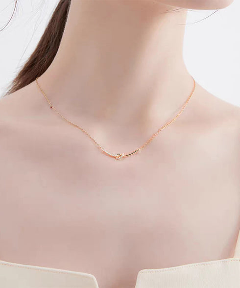 ノット風 細めチェーンネックレス 結婚式 可愛い チェーンチョーカー上品ネックレス 韓国風 シルバー アクセサリー おしゃれ首飾り ファッション小物 人気 通勤 98WEIHUA-001