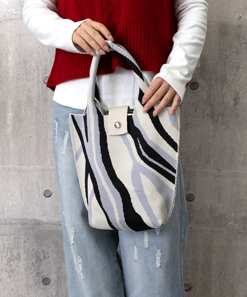 ニットバッグ レディース マルシェバッグ 可愛い ニット編み 縦型 トートバッグ おしゃれ サブバッグ 軽量 折り畳める鞄 ボタン付き ランチバッグ 手提げバッグ 98YILI-002