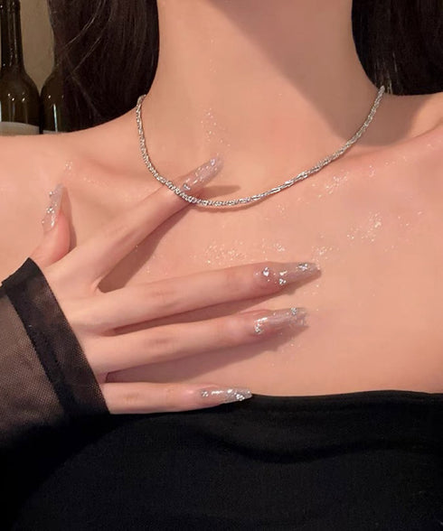 サークル 2連チェーンネックレス セット レディース ボリューム 首飾り チョーカーネックレス おしゃれ 鎖骨チェーン カジュアル シンプル アクセサリー 98AIXI-001