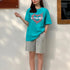 半袖Tシャツ レディース 可愛い 愛のパターンプリント tシャツ 夏 ゆったり 韓国ファッション 98AMYI-002
