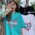 半袖Tシャツ レディース 可愛い 愛のパターンプリント tシャツ 夏 ゆったり 韓国ファッション 98AMYI-002