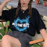 半袖Tシャツ レディース 可愛い 愛のパターンプリント tシャツ 夏 ゆったり 韓国ファッション 98AMYI-002