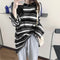 レディース 長袖 シースルートップス ラウンドネック プルオーバー ゆったり 透け ボーダー カットソー おしゃれ tシャツ 春秋夏 韓国ファッション 98AMYI-004