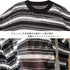 レディース 長袖 シースルートップス ラウンドネック プルオーバー ゆったり 透け ボーダー カットソー おしゃれ tシャツ 春秋夏 韓国ファッション 98AMYI-004