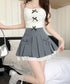 ボックスプリーツスカート ミニスカート夏 レディース ハイウエスト ショート丈スカート インナーパンツ付き Aラインスカート 裾レース ボリューム 細見えスカート 98AWEI-001