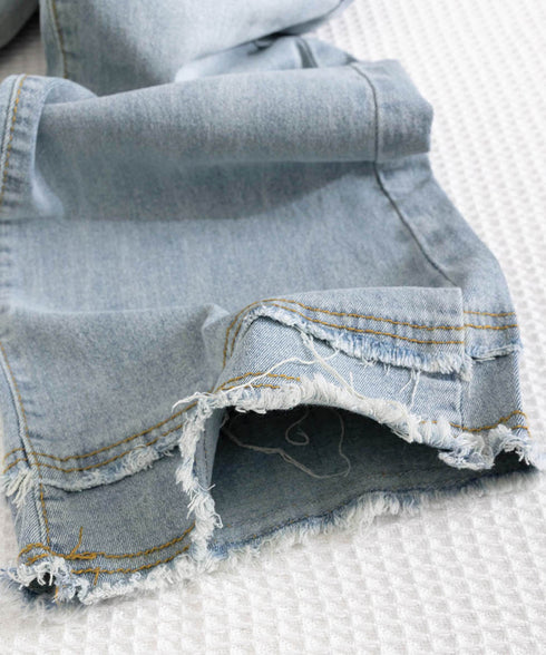 フリンジ フレアパンツ デニムパンツ レディース ハイウエスト 切りっぱなし カットオフ ジーパン カジュアル ブーツカットデニム 細見えデニムパンツ 韓国風 98BME-002