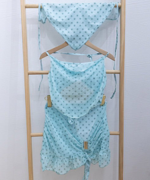 ホルターネック水着セパレート 三点セット レディース セクシー水着 お洒落 ハイウエストスカート インナーパンツ付き チラ見防止 大人可愛いママ水着 プール海旅行 98BSMAN-001