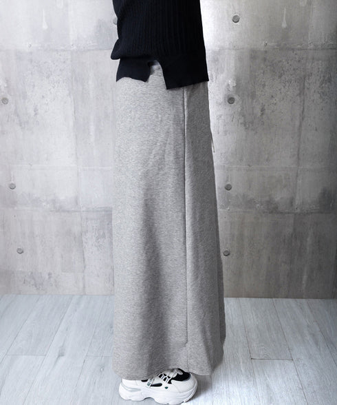 スウェットロングスカート 美脚 春秋冬 レディース スカート ウエストゴム マキシ リラックススカート 無地 Aラインスカート きれいめ カジュアル 通勤 通学 98CHAYA-002
