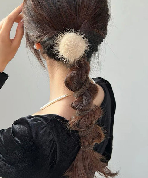 ワイヤーポニー ヘアアレンジ 韓国風 ヘアアクセサリー ポニーテールアクセ ポンポン付き スパイラル まとめ髪 ヘアワイヤー 巻きつけ レディース 98CHUKE-001