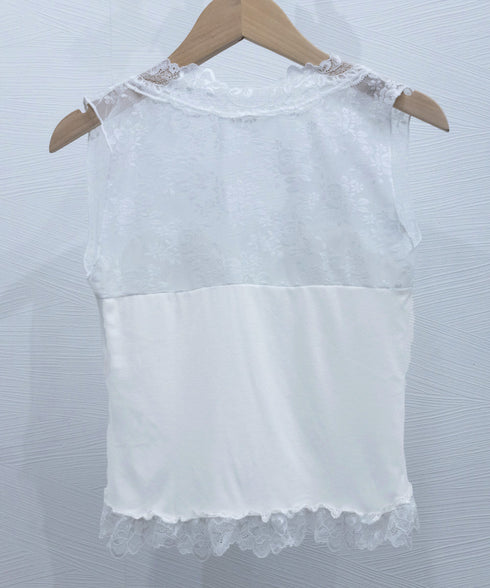 レースブラトップ パッド付きトップス セクシーレースインナー Vネックタンクトップ レディース 柔らかインナー 快適 レーストップス カジュアル おしゃれ 98CHUNC-003