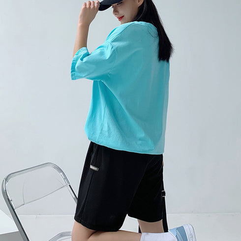 ショートパンツ カジュアルパンツ 韓国風 レディース ワイドパンツ ハイウエスト 半ズボン ウエストゴム 運動着 ボトムス 五分丈 接触 冷感 パンツ 夏 98CLAN-001