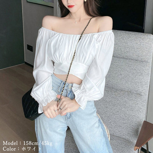 長袖 シャツ ショート丈 へそ出し 長袖 シャツ ショート丈 へそ出し シンプル レディース トップス プルオーバー スクエアネック タイトフィット 薄手 98CXNI-006